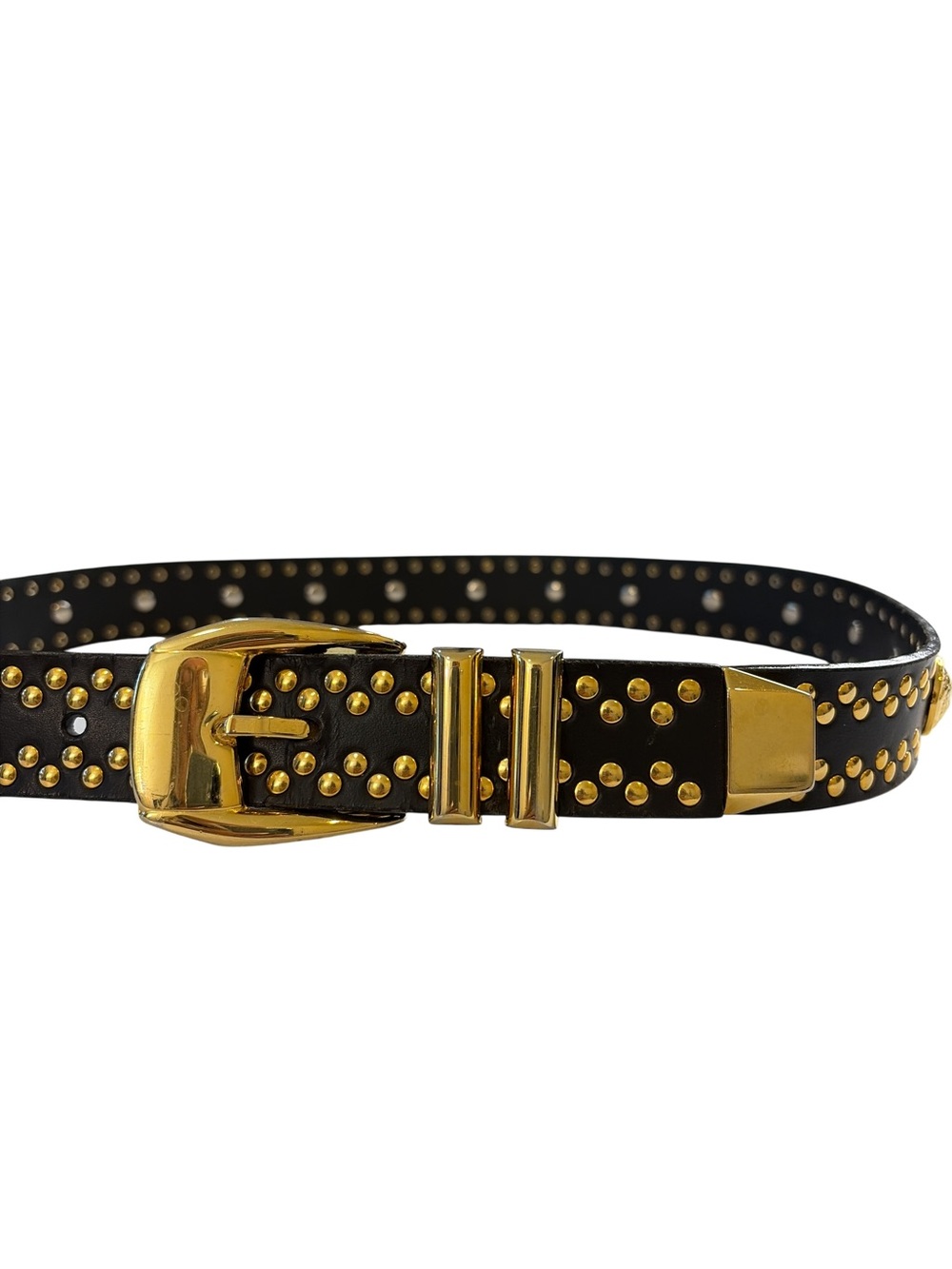 Rare Vintage Gianni Versace Medusa Studded Leather Belt - Picture 5 of 16